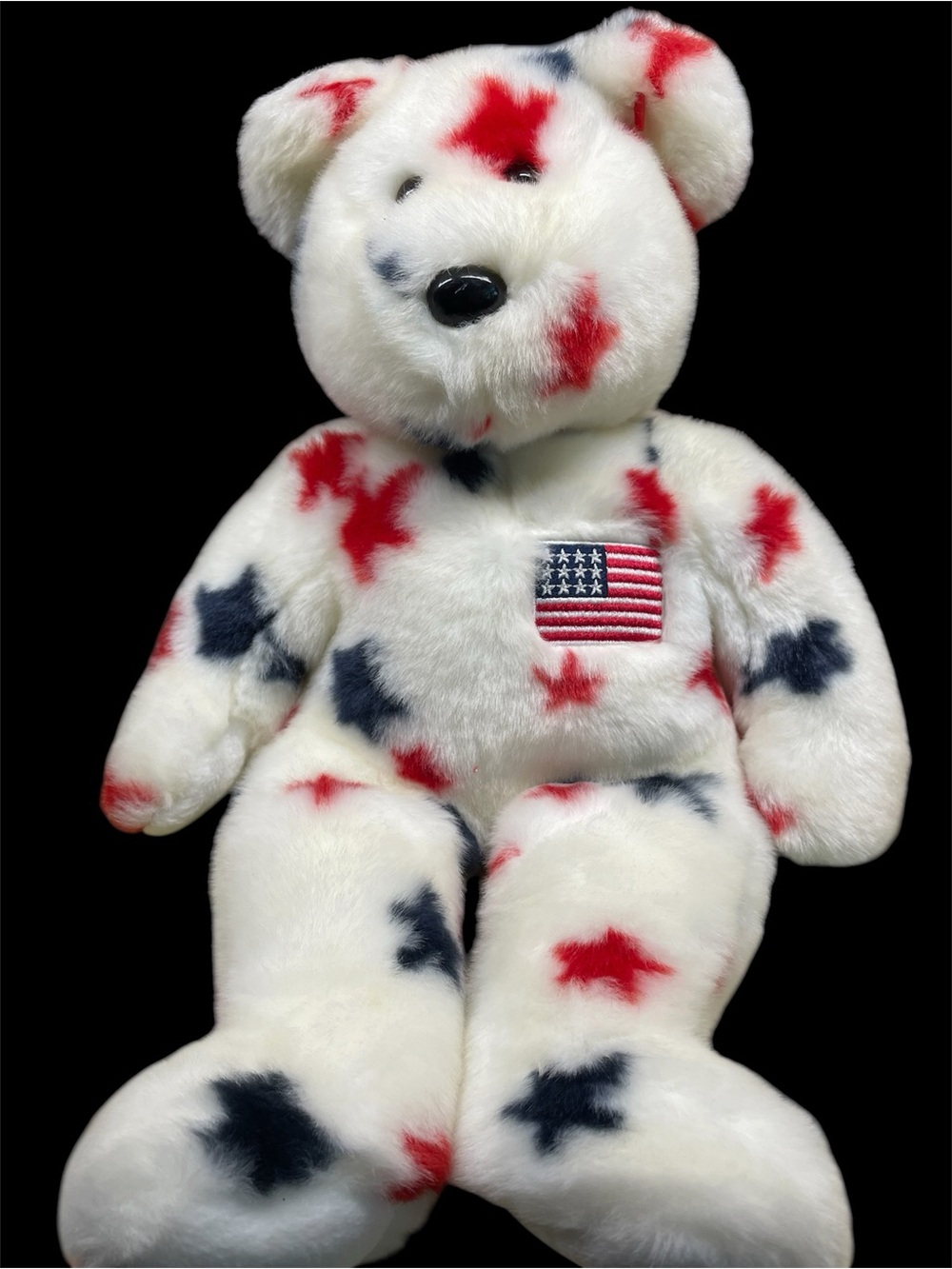 Vintage Glory the Bear by Ty White with Red & Blue Star